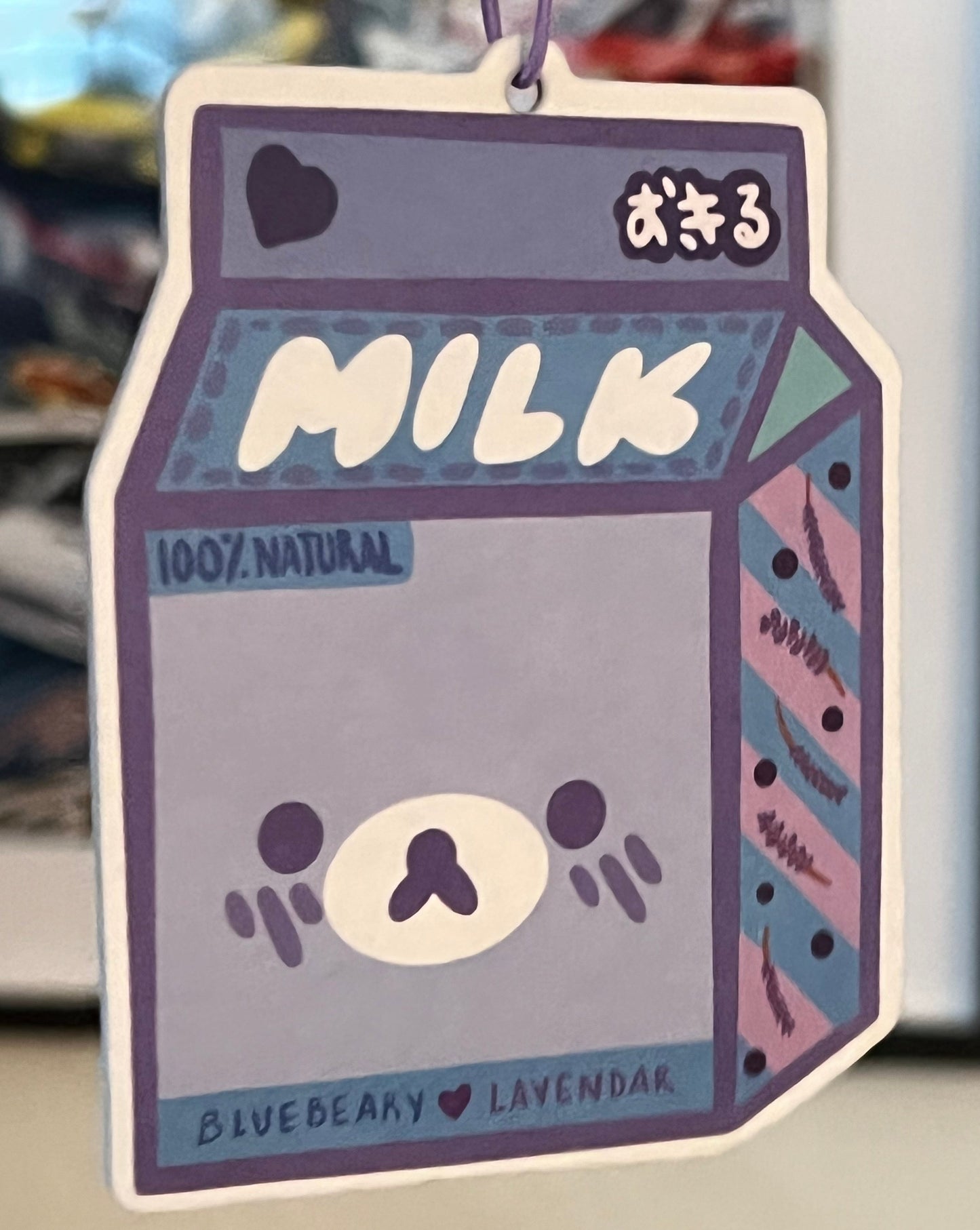 Bluebeary Lavender Milk Carton Rilakkuma Air Freshener