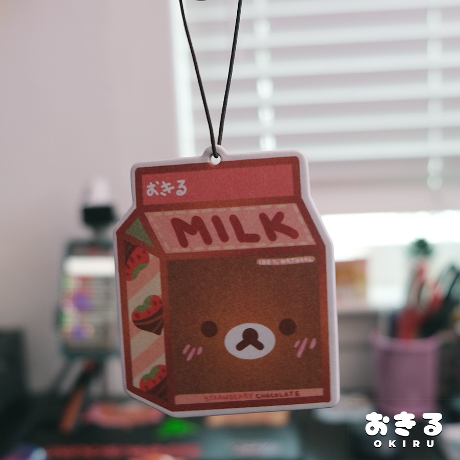 Chocolate Strawberry Milk Rilakkuma Air Freshener
