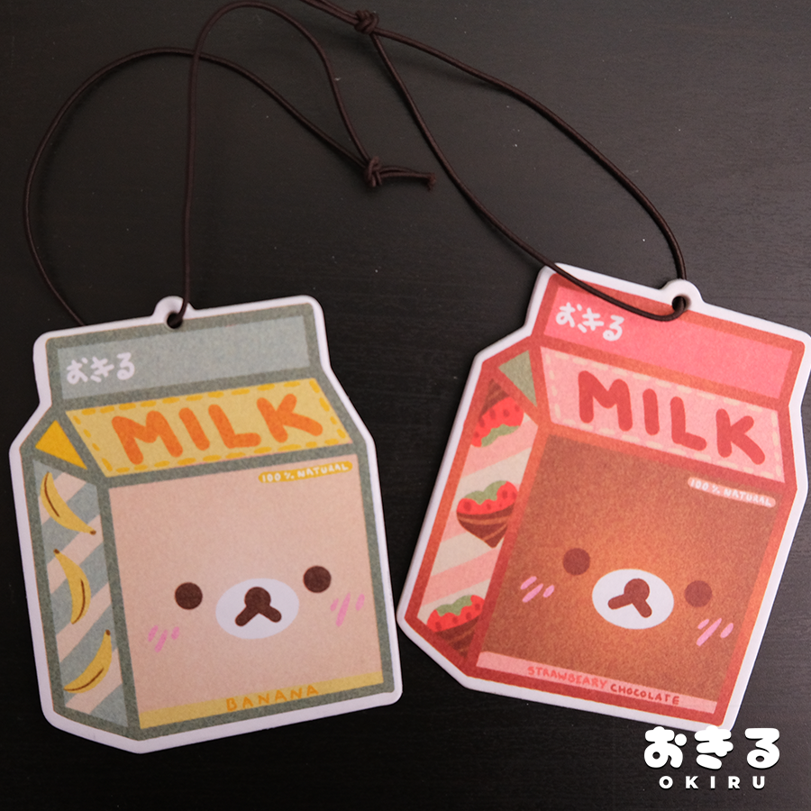 Chocolate Strawberry Milk Rilakkuma Air Freshener