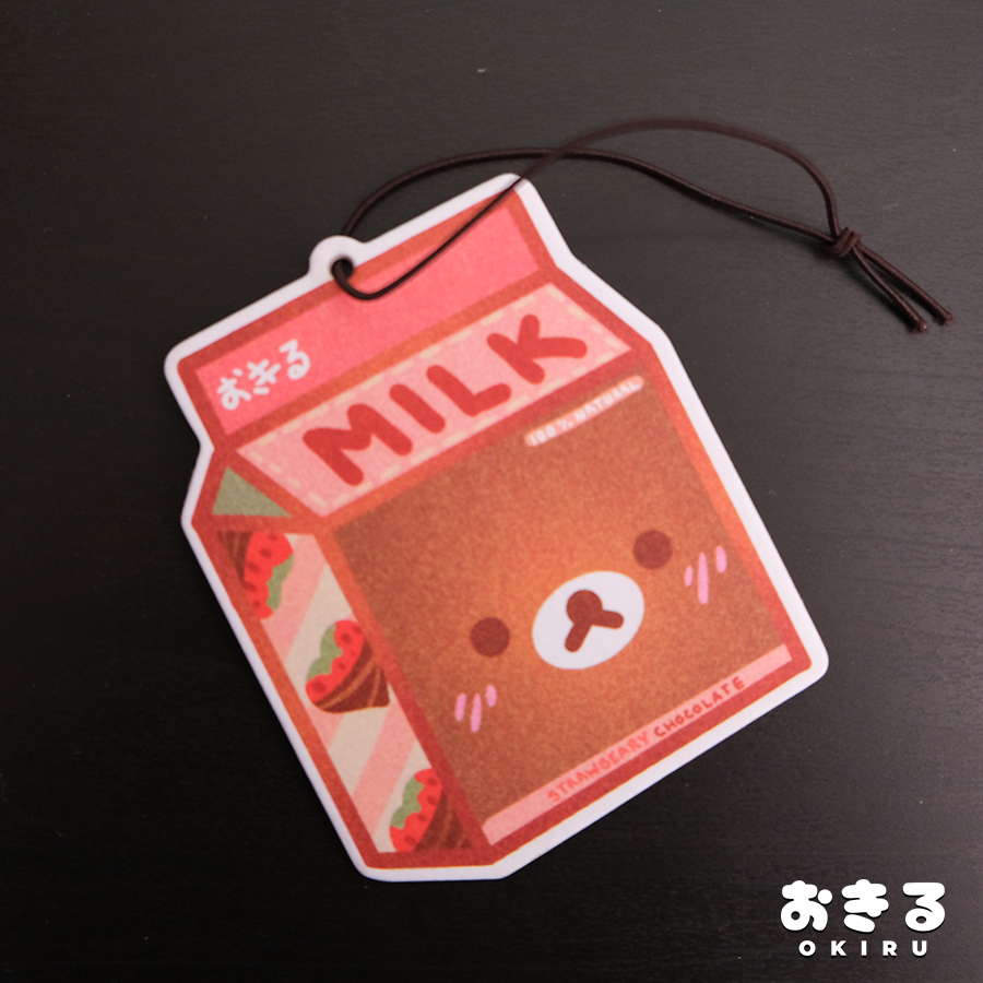 Chocolate Strawberry Milk Rilakkuma Air Freshener